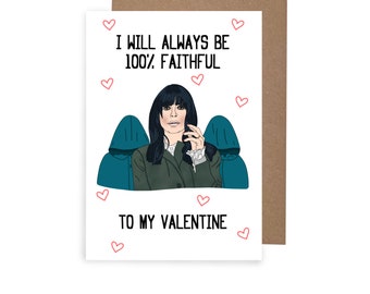 Verräter inspiriert Valentinstag Karte, lustige Valentinstag Karte, Claudia Winkleman Valentinstag Karte, Verräter Tv-Show inspiriert A6 Valentinstag Karte