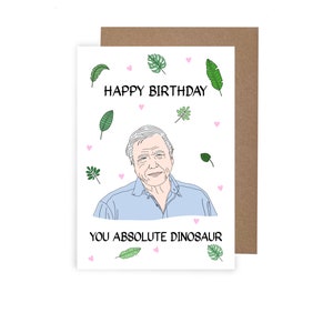 Tarjeta de cumpleaños de David Attenborough, tarjeta de cumpleaños temática del planeta Tierra, tarjeta de cumpleaños documental de la naturaleza, tarjeta de cumpleaños divertida A6