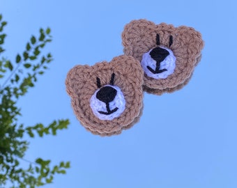 Teddy Bear Appliqué | Crochet Bear Appliqué | Bear Appliqué for Crafts