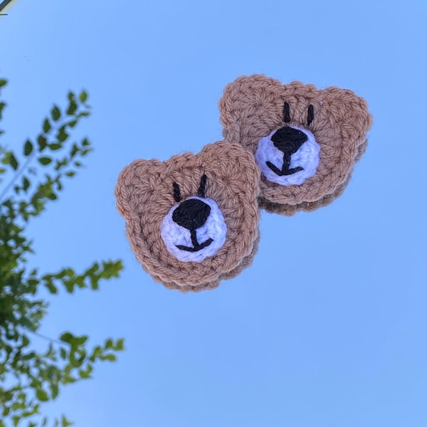 Teddy Bear Appliqué | Crochet Bear Appliqué | Bear Appliqué for Crafts