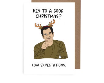 Modern Family Themed Christmas Card, Phil Dunphy Christmas Card, Low Expectations Christmas, Tv Themed A6 Christmas Card