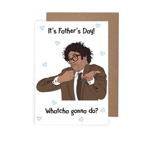 Tarjeta del Día del Padre de Richard Ayoade, Tarjeta del Día del Padre "El Último Risueño", Tarjeta de comedia para papá, Tarjeta inspirada en la canción "Slender People", Bob Mortimer