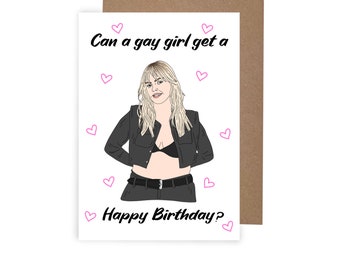 Renee Rapp Inspired BirthdayDay Card, SNL Mean Girls Birthday Card, LGBTQ Card, Pop Culture Birthday, A6 Card