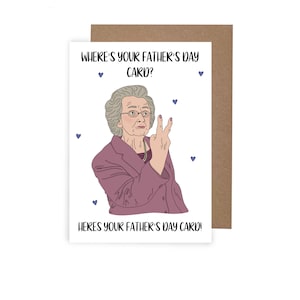 Tarjeta del Día del Padre de Gavin y Stacey, Tarjeta del Día del Padre con temática de Doris, ¿Dónde está la ensalada?, Papá Doris, Tarjeta A6 divertida para papá