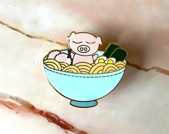 Ramen Pig Pin, Cute Pin, Ramen Pin