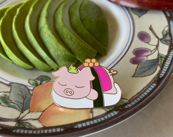 Tuna Sushi Pig Pin, Pig Pin, Sushi Pin