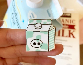 Milk Carton Enamel Pin, Milk Pin