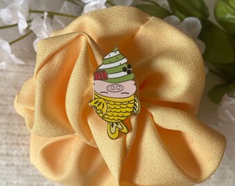 Pig-Yaki Enamel Pin, Pig Pin, Taiyaki, Enamel Pin