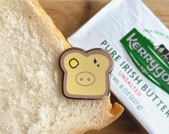 Toast Enamel Pin, Bread and Butter Enamel Pin