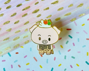 Ice Cream Piggy Enamel Pin, Pin, Ice Cream, Dessert Pin