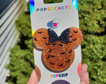 Mickey Minnie Inspired Halloween Phone Grip with Bats Pumpkin
