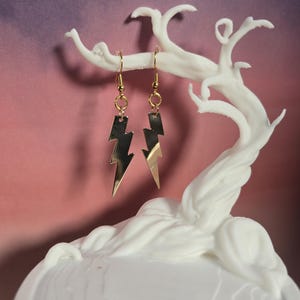 Gold-Tone Lighting Bolt Earrings