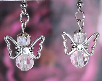 Engelsflügel Kristallohrringe