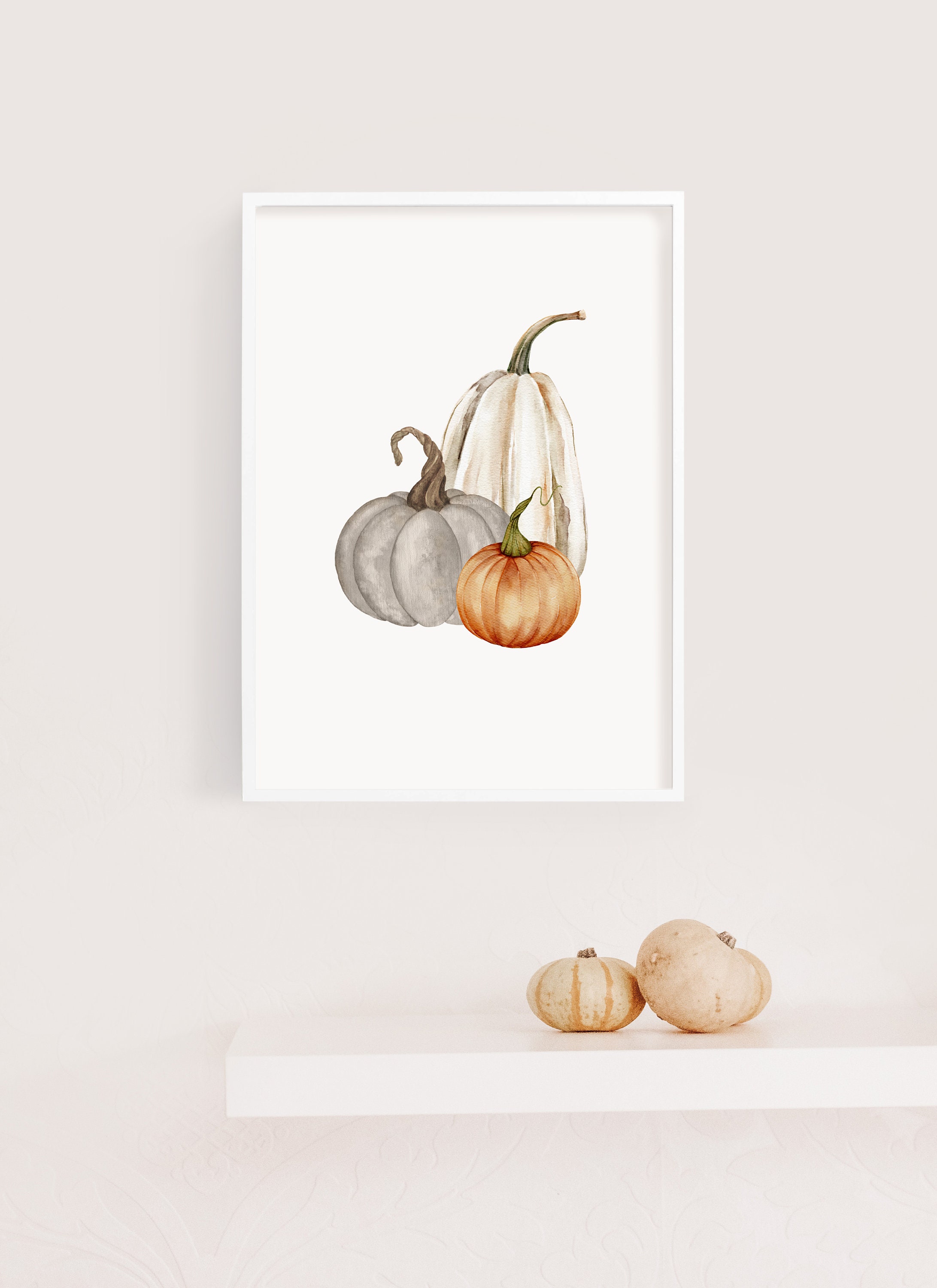 Pumpkin Printable Wall Art Pumpkin Watercolor Painting Fall - Etsy