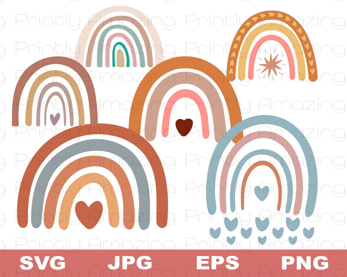 15 Boho Rainbow Svg Bundle Rainbow Eps Rainbow Png Rainbow Jpg Boho Svg ...