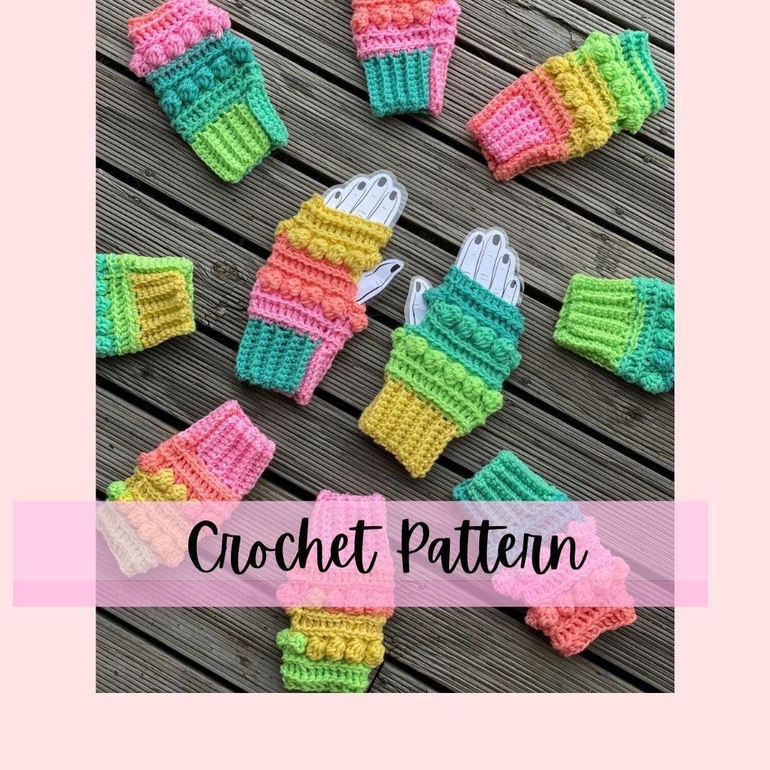 30 Hippie Crochet Patterns for Boho Outfits, Bags, Home Décor, and Gifts 19 Wobbly Willow Fingerless Gloves Pattern