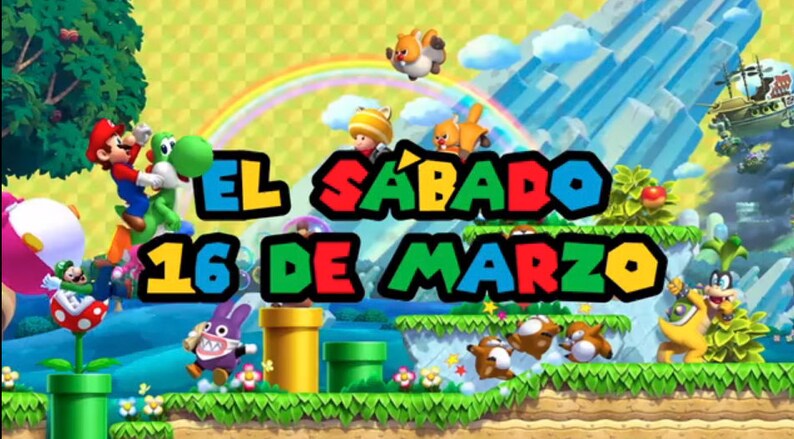 Super Mario Bros Birthday Video Invitation Mario Bros Video Etsy