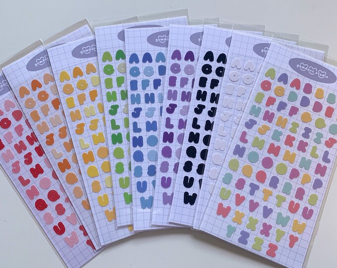 Letter Outlines Sticker Sheets Etsy