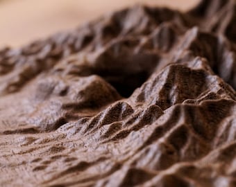 Oquirrh Mountains Wooden Topographic Relief Map