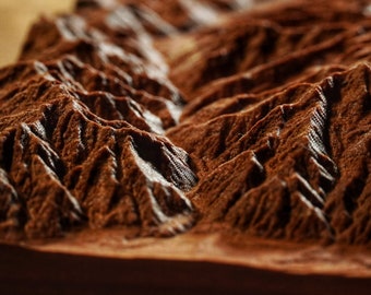 Big Cottonwood Canyon Wood Relief Map: 3D Topography Art