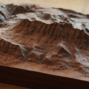 Mount Timpanogos Wooden Relief 3D Map | Topographic Map | Housewarming Gift