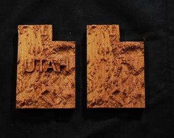 Cherry Wood Utah Topographic Map Ornament