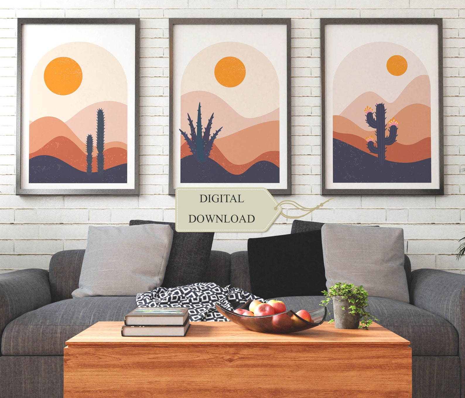 Terracotta Wall Art Mid century modern abstract Terracotta Etsy