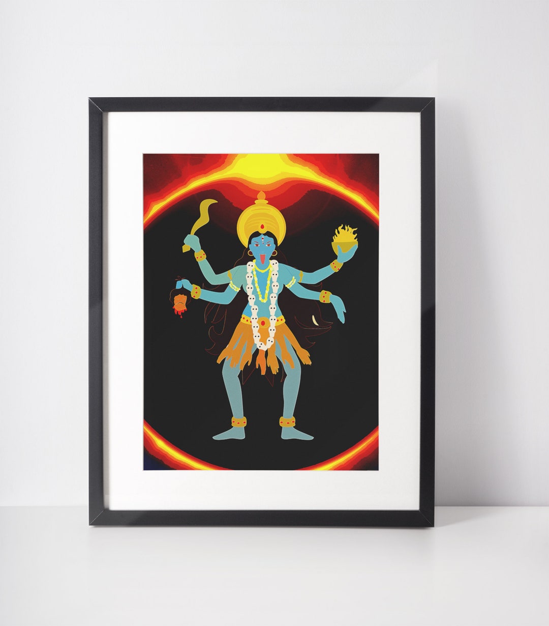 Kali Hindu Goddess Art: Digital Download Poster Hinduism Printable ...