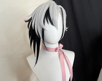 Arlecchino Wig Genshin Impact – Styled Cosplay Wig with Bangs and Ponytail, The Knave Costume Wig