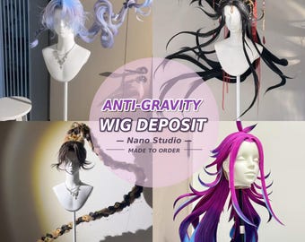 Anti-Gravity Styled Cosplay Wig – Custom Anime Game Wig Commission Deposit