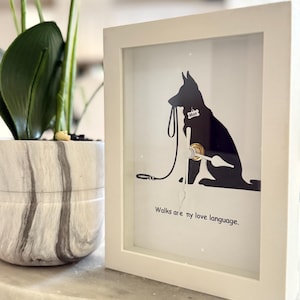 Personalized Wall and Desk Clock with German Shepherd Dog in Frame | for dog owner/pet owner/dog mom/girlfriend/boyfriend/sister/brother