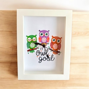 Personalized Wall/Desk Clock with Owls in Frame | for mom/girlfriend/boyfriend/sister/brother