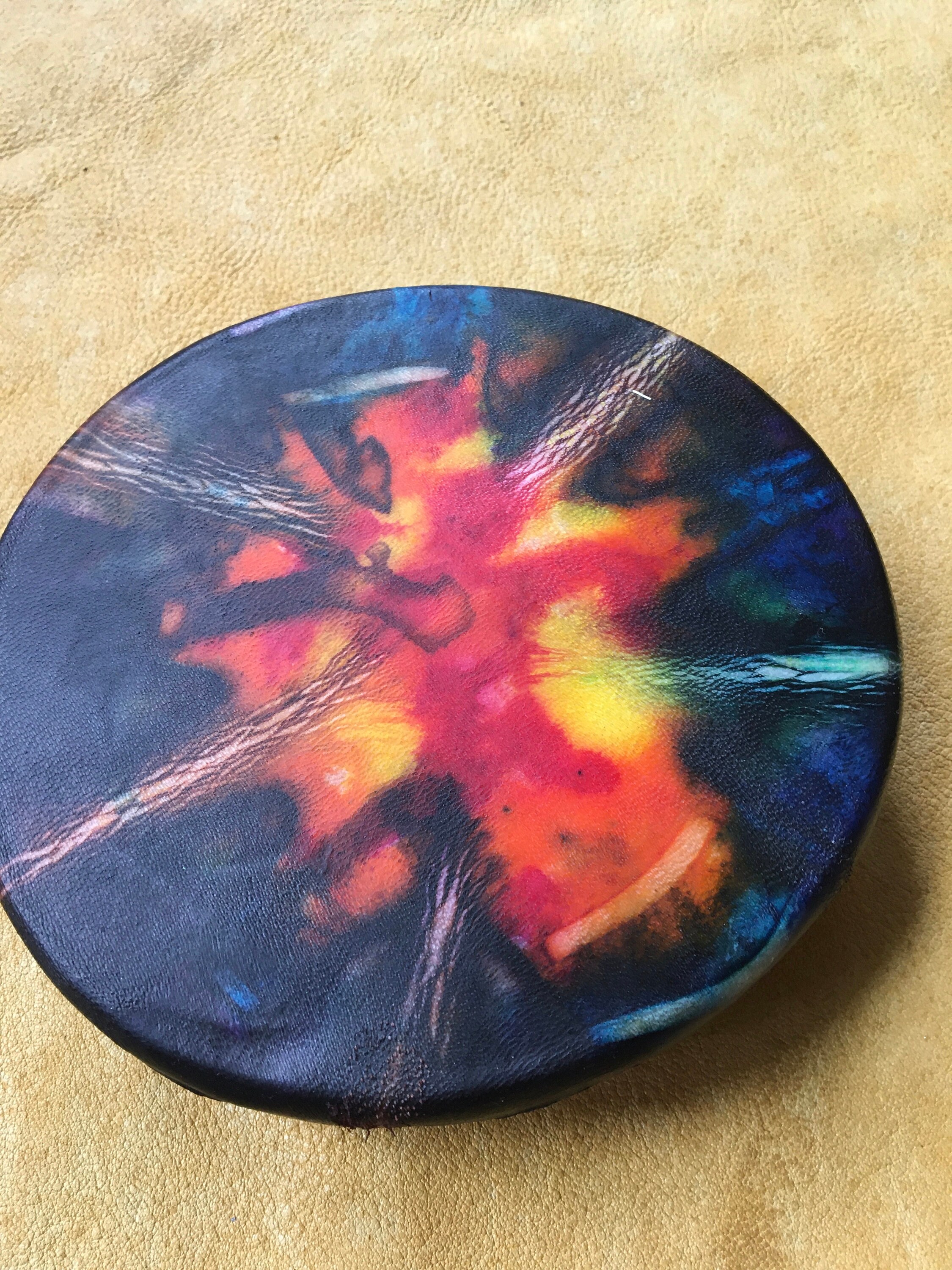 6 Deer Hide drum with stick and carrying bag Etsy