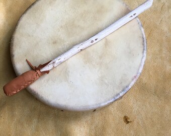 10" Deer Hide custom made drum with mallet