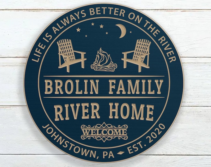 Personalized River Home Sign