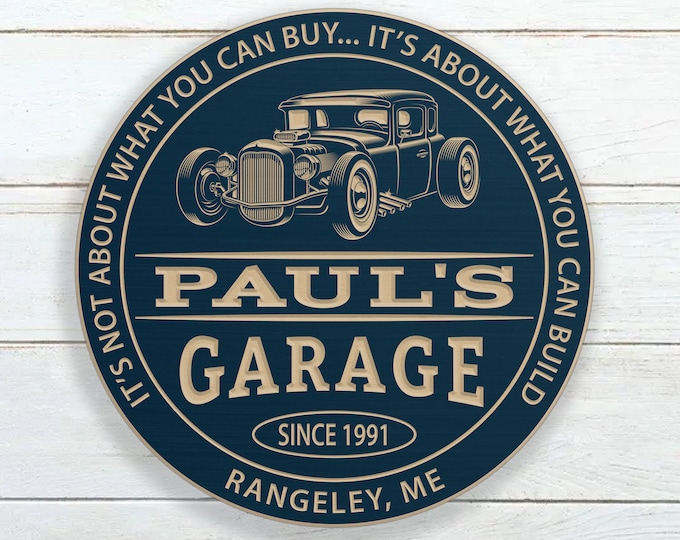 Personalized Hot Rod Garage Sign