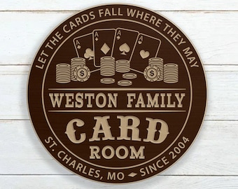Personalized Card Room Sign