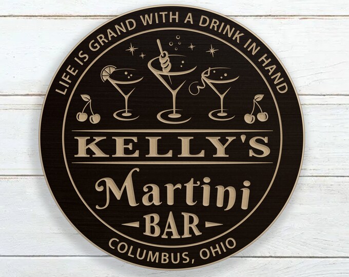 Personalized Martini Bar Sign