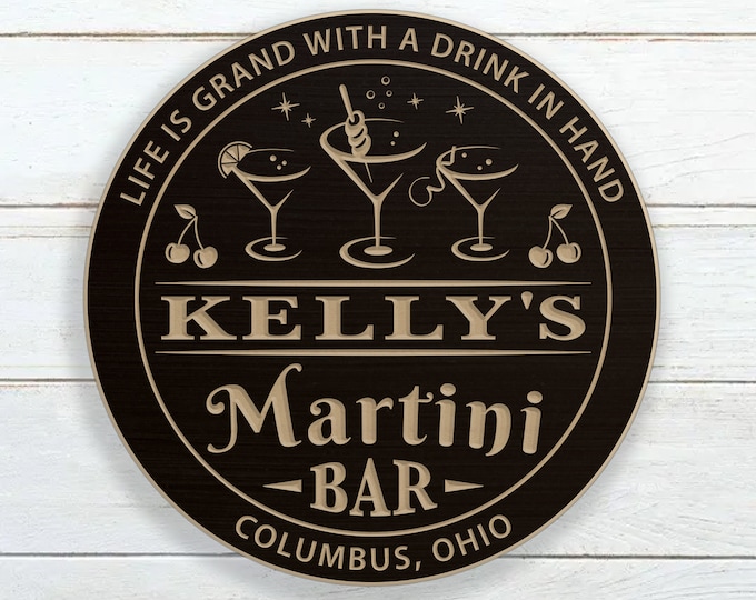 Personalized Martini Bar Sign