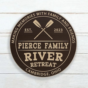 River Retreat Sign / Personalized River Home Sign / Carved Wood Sign / Custom River Home Retreat Sign