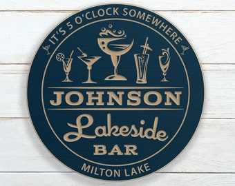 Personalized Lakeside Bar Sign