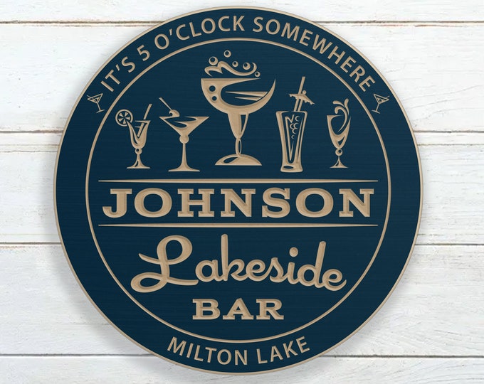 Personalized Lakeside Bar Sign