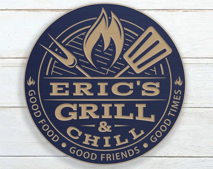 Personalized Grill And Chill Sign