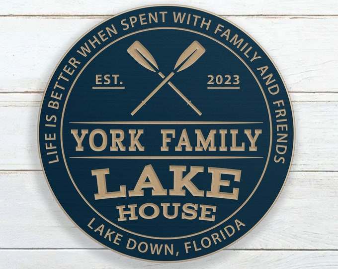 Personalized Lake House Sign