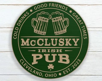 Personalized Irish Pub Bar Sign