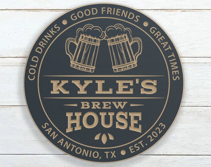 Personalized Brew House Bar Sign
