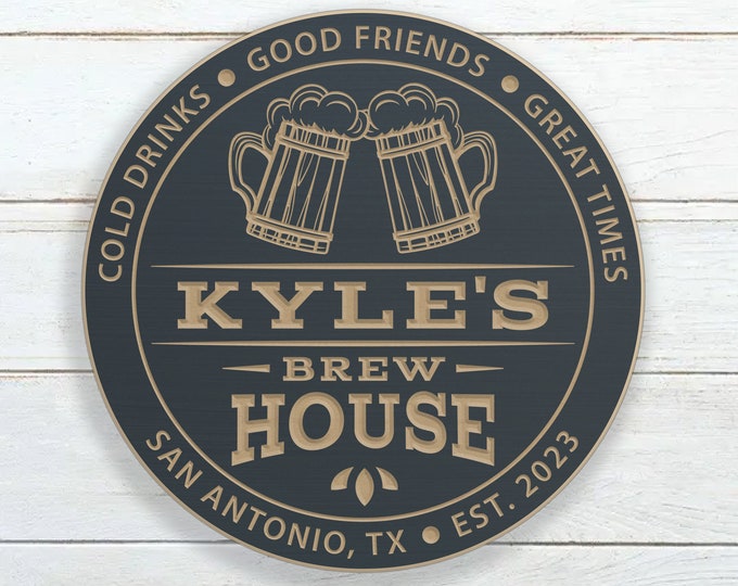 Personalized Brew House Bar Sign