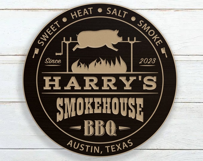 Personalized Smokehouse BBQ Sign