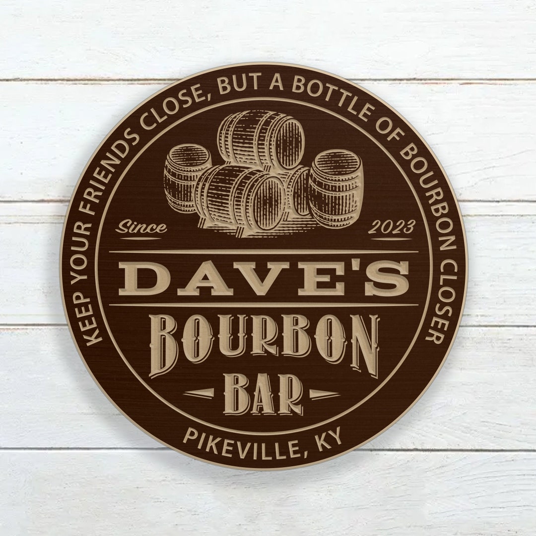 Personalized Bourbon Bar Sign III
