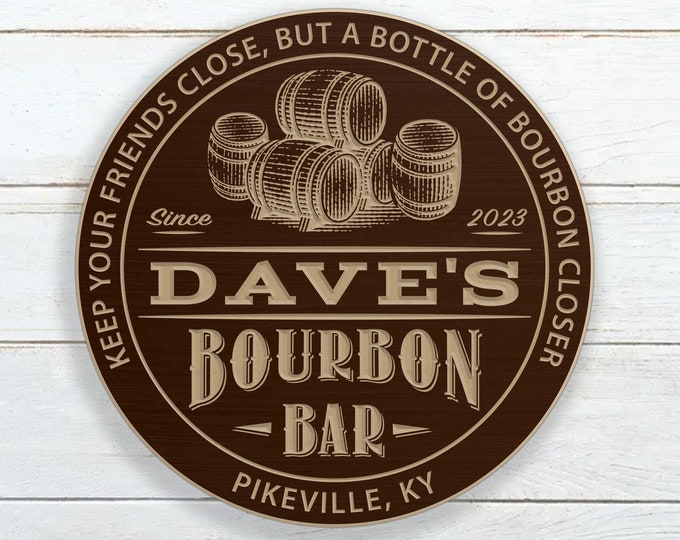 Personalized Bourbon Bar Sign